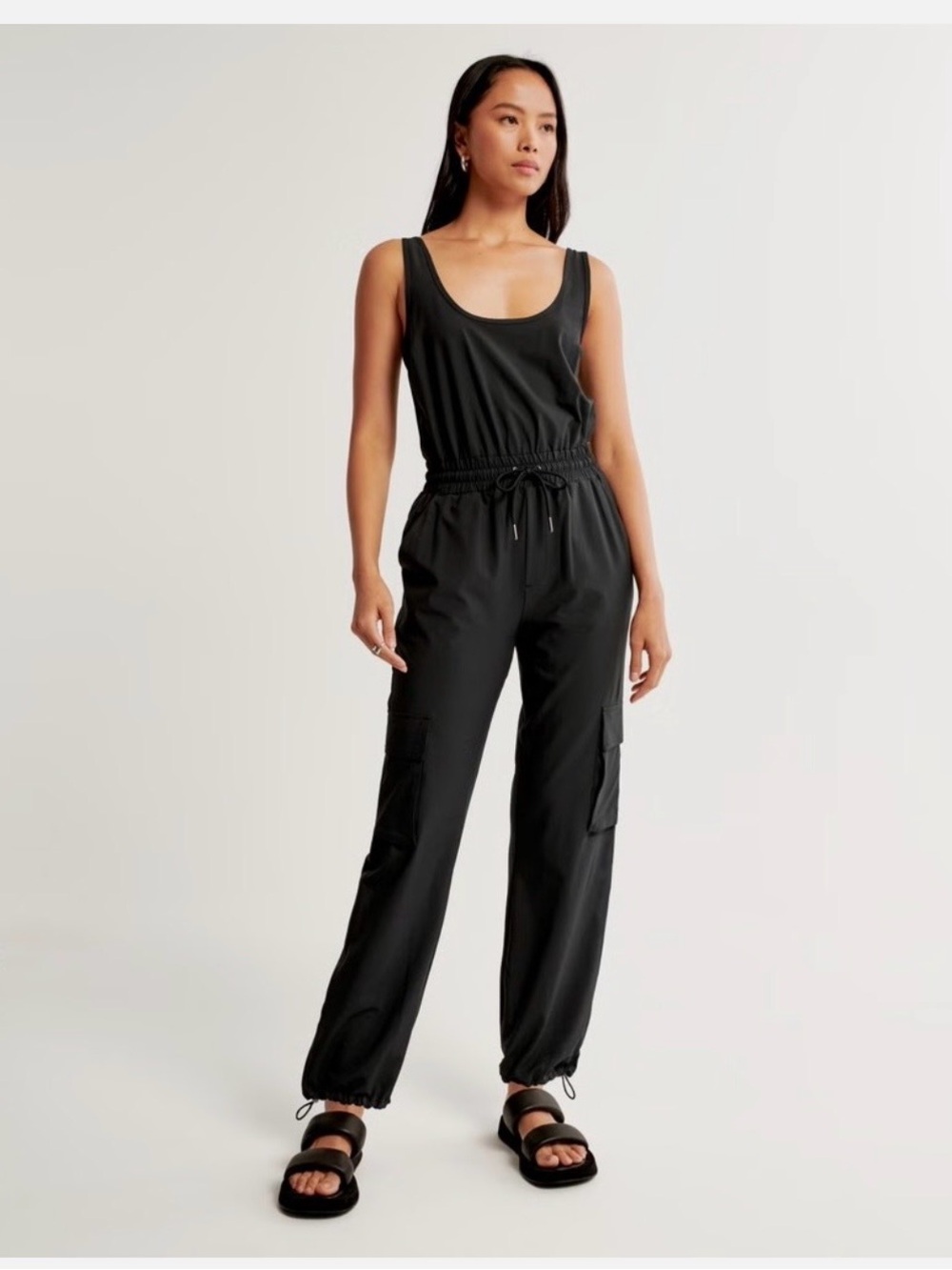 Abercrombie & Fitch Traveler Sleeveless Scoop Neck Drawstring Romper Jumpsuit M